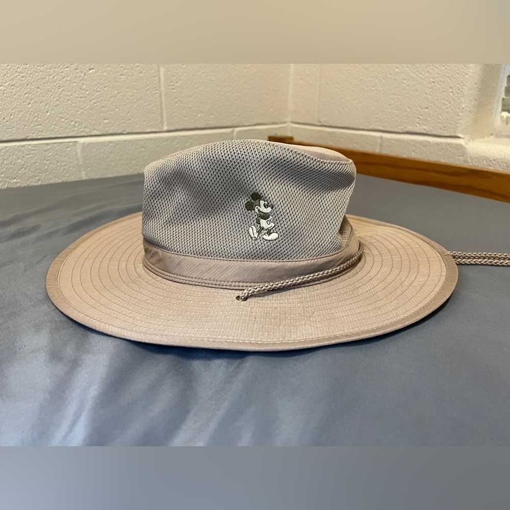 Disney Tan Embroidered Mickey Mouse Sun Hat With Adjustable String